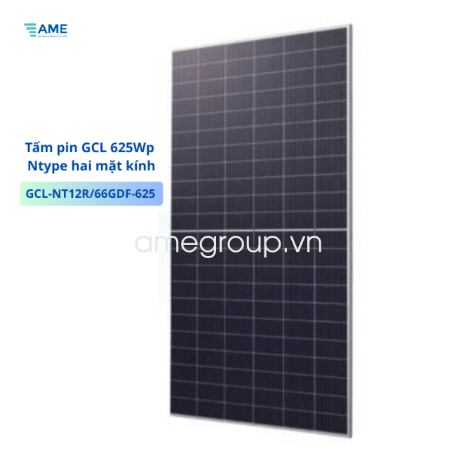 Tấm pin GCL 625Wp Ntype hai mặt kính - GCL-NT12R/66GDF-625